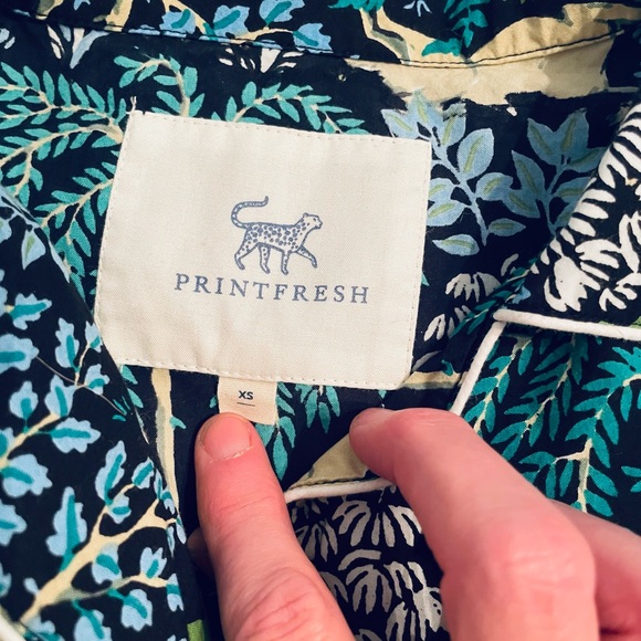 Printfresh Women's Pajama Set in Navy and Teal Forest Design - Picture 2 of 5